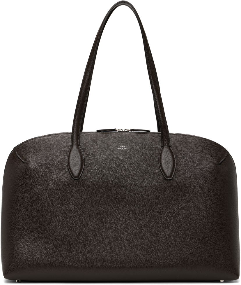 Tote bag TOTEME TOTEME Grained-Leather Day Tote Rjava | 252-WAL0082-LE0139