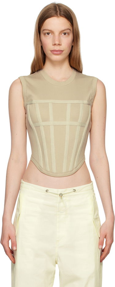 Majica brez rokavov Dion Lee Fitted Corset Tank Top Bež | C3094P23, 0