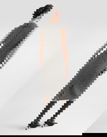 Obleke Dolce & Gabbana Dolce & Gabbana Dotted Wool Blend Midi Dress Siva | F6TVWTFMZATS8030, 2