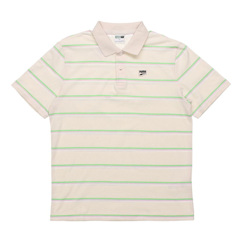 Polo majica Puma Downtown Stripe Polo Shirt Bež | 599781-75