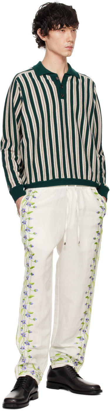Pleteni pulover Bode Bode Hogan Stripe Polo Zelena | MRF24KT006, 3