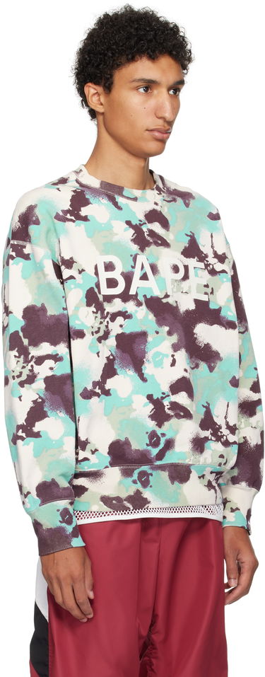 Pulover BAPE A Bathing Ape Map Camo Crewneck Sweatshirt Večbarvna | 001SWL301001M, 1