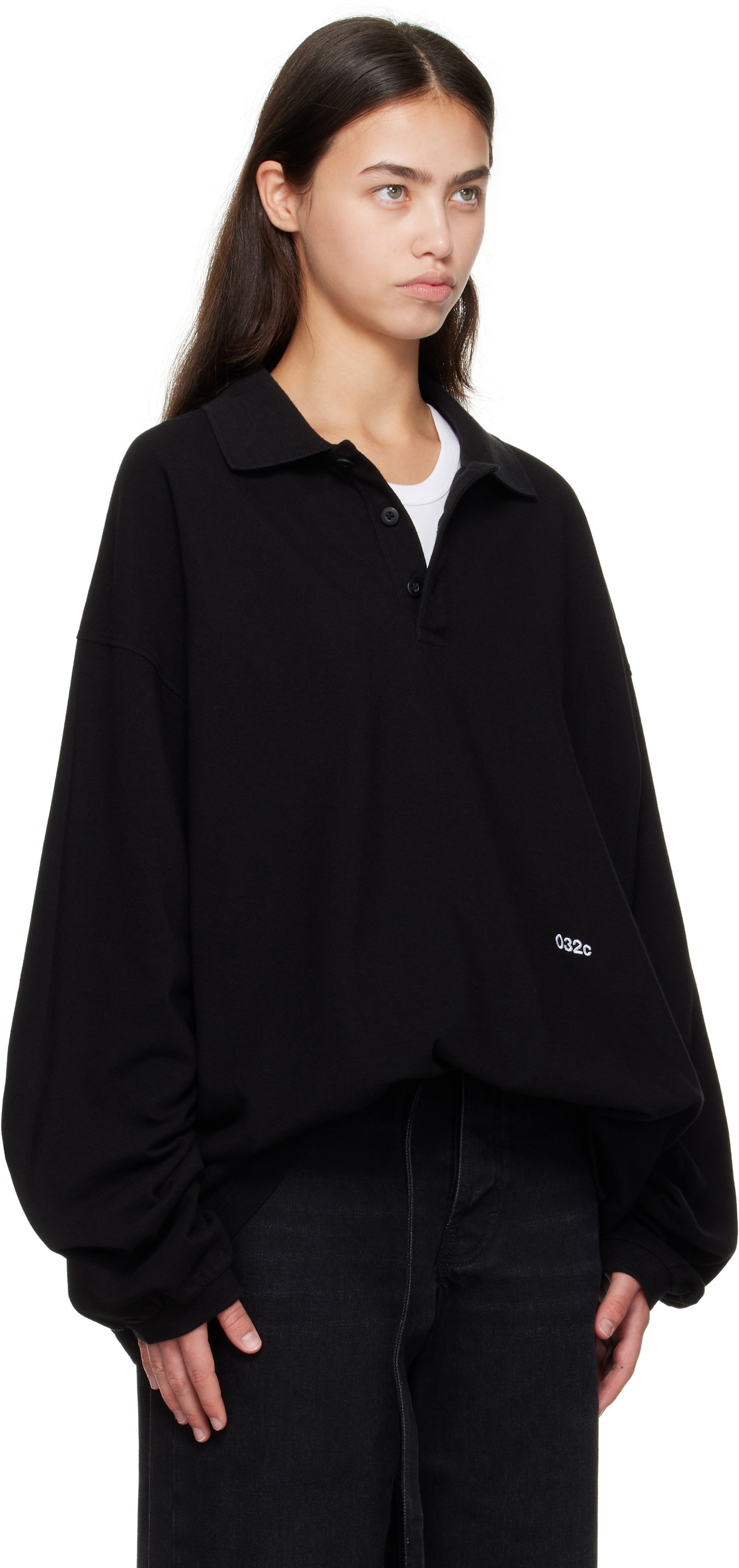 Polo majica 032C Speed Devil Long Sleeve Polo Črna | F25-URC-0479-050-W, 1