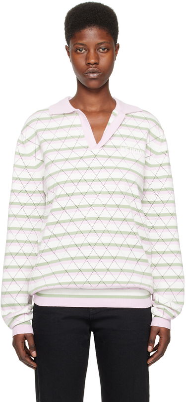 Pleteni pulover We11done We11done Striped Knit Polo Shirt Večbarvna | WD-KT0-24-639-U-LP, 0