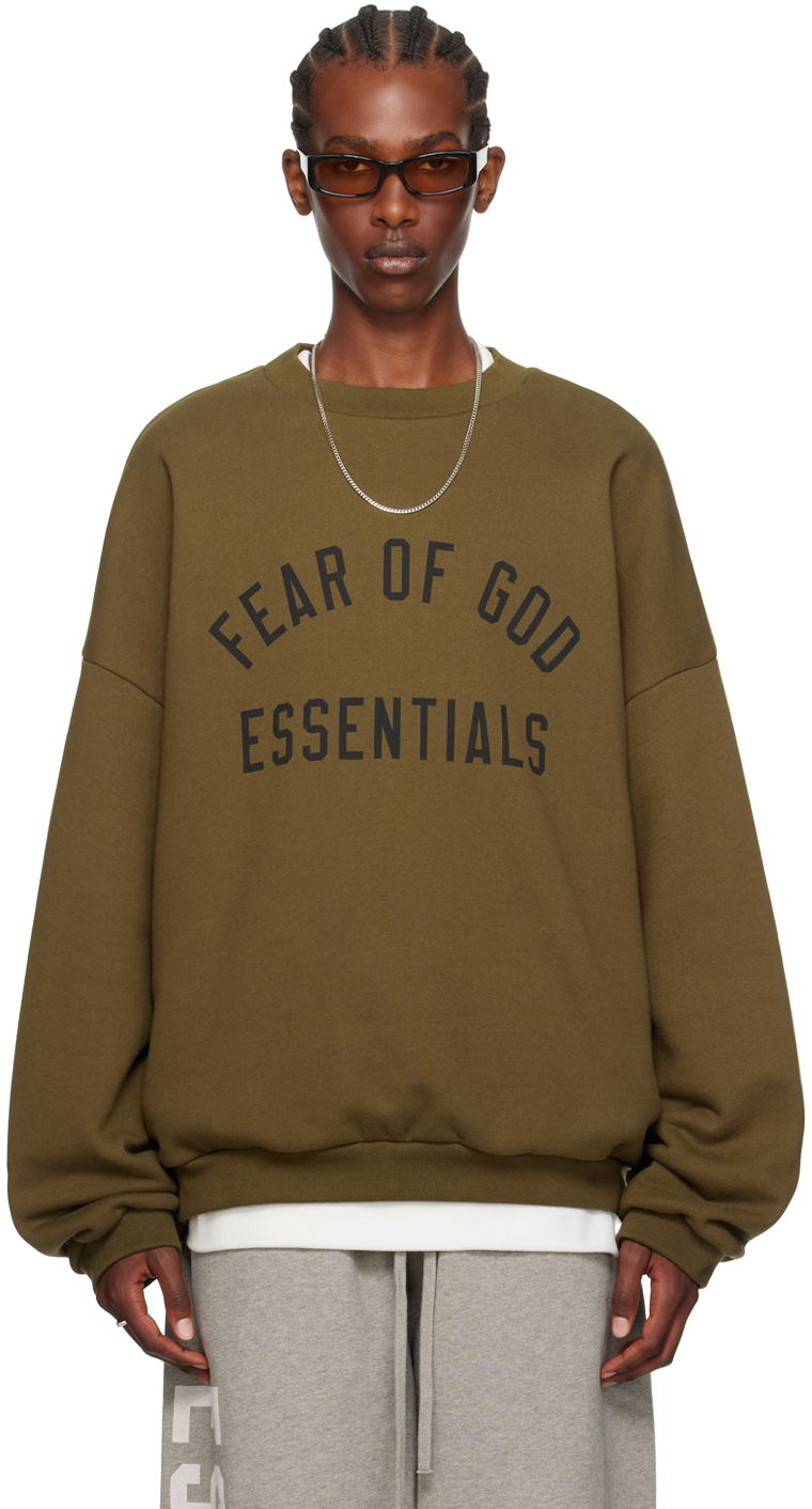 Pleteni pulover Fear of God Essentials Crewneck Sweatshirt Zelena | 192BT246264F, 0