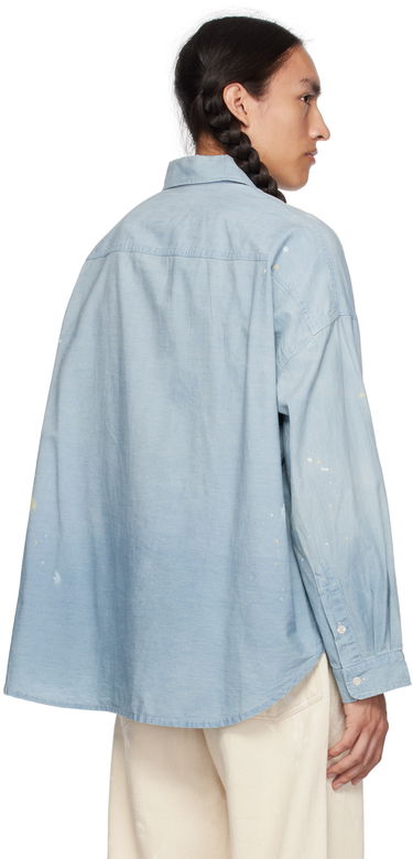 Srajce R13 R13 Paint Splatter Button-Up Shirt Modra | R13WD170-D136A, 2