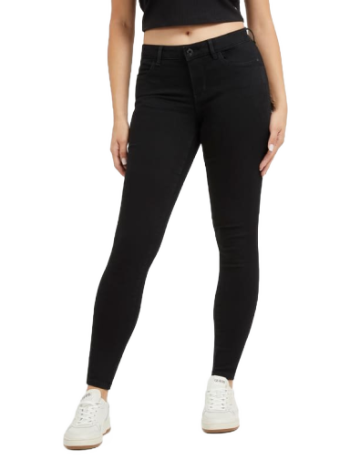 Hlače in kavbojke GUESS Skinny Fit Denim Črna | W2YAJ2D4PZ1