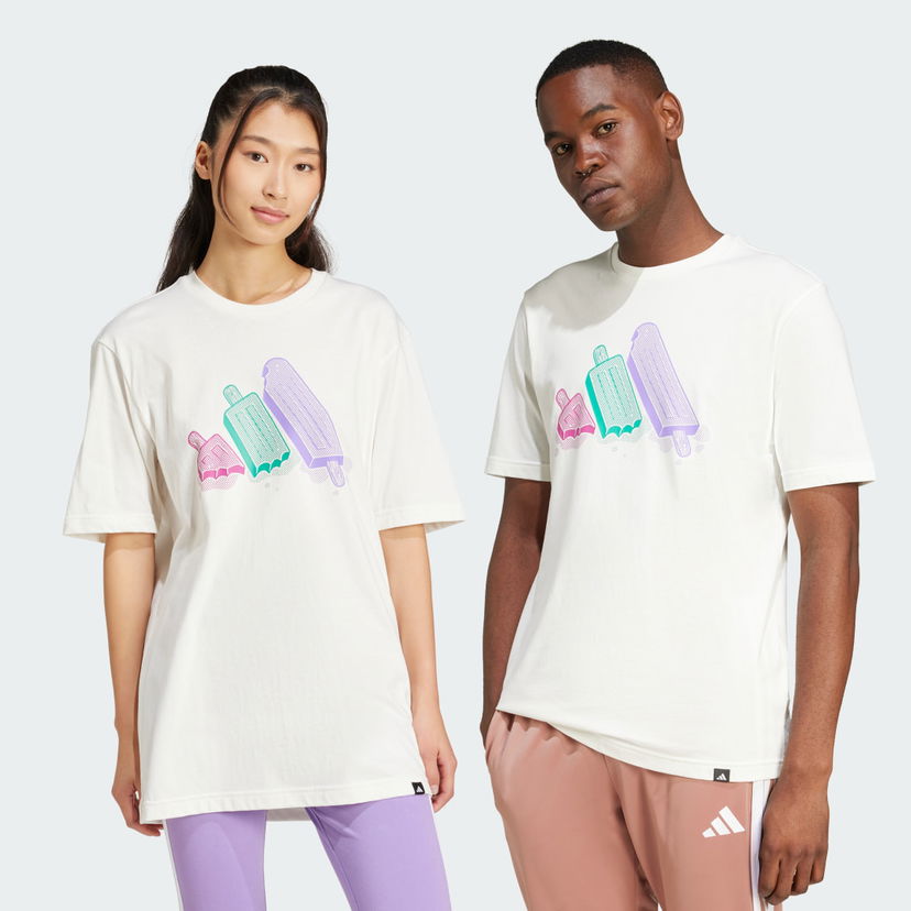 Majica adidas Performance Lounge Ice Graphic Tee Bela | JJ4020