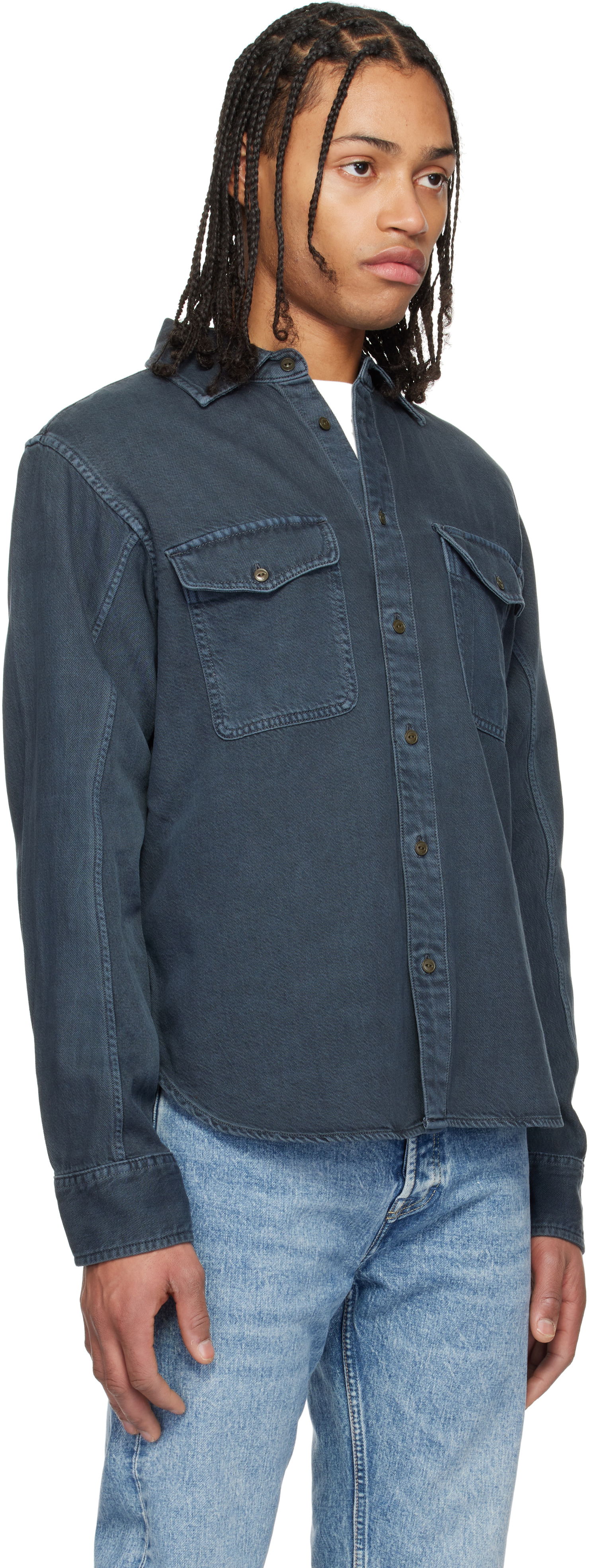 Srajce rag & bone rag & bone Featherweight Denim Shirt Modra | MED24S0004ZDMI, 1