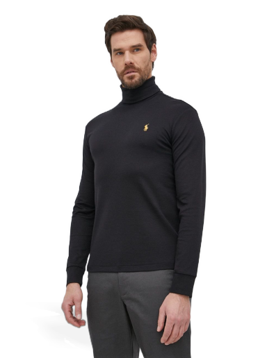 Pulover Polo by Ralph Lauren Roll Neck Cotton Sweatshirt Črna | 710853205001