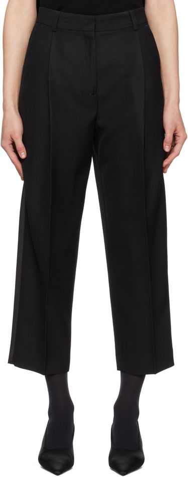 Hlače TOTEME TOTEME Pleated Straight Trousers Črna | 251-WRB0254-FB0026, 0