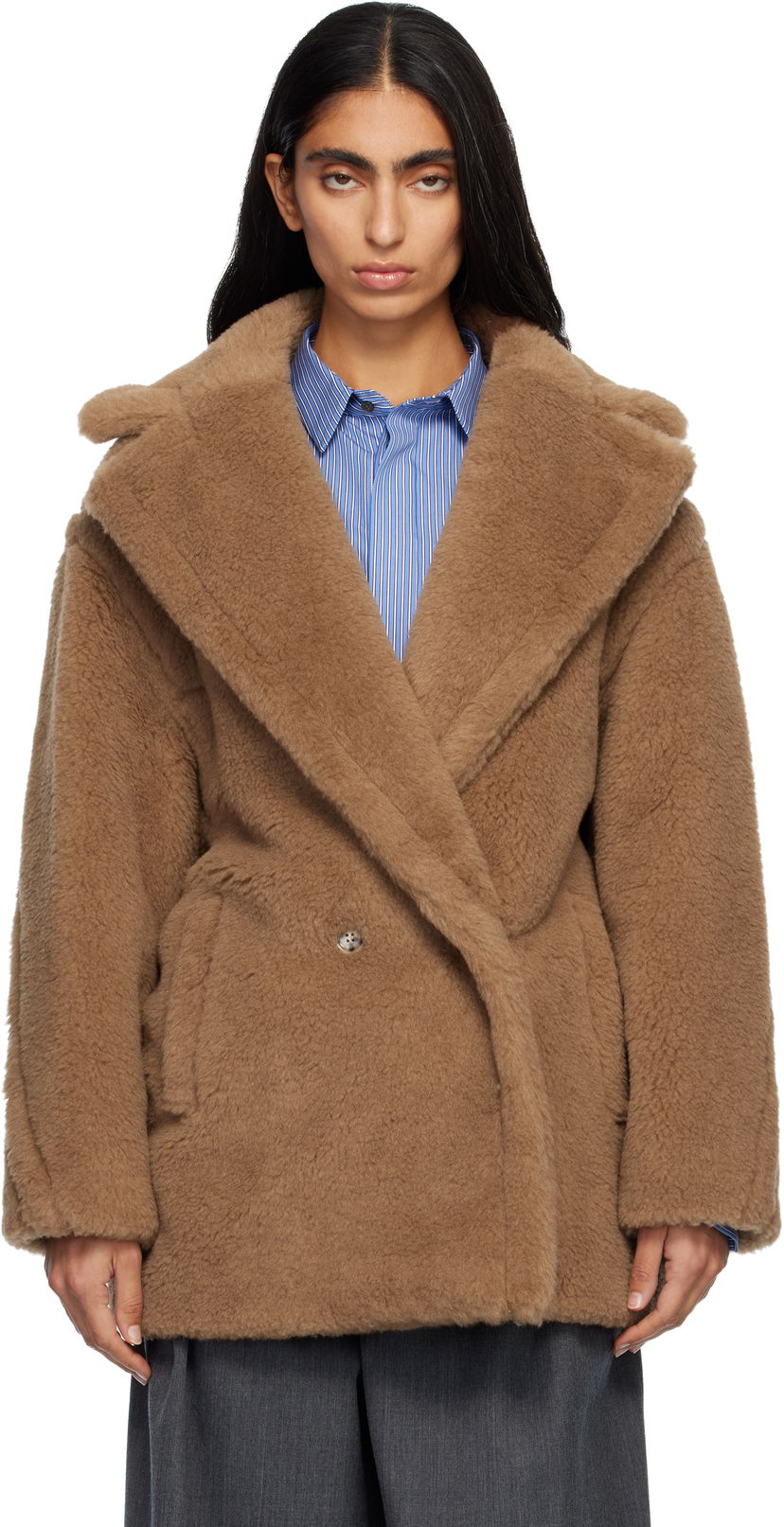 Plašči Max Mara Dramma Teddy Bear Coat Bež | 2521086022600