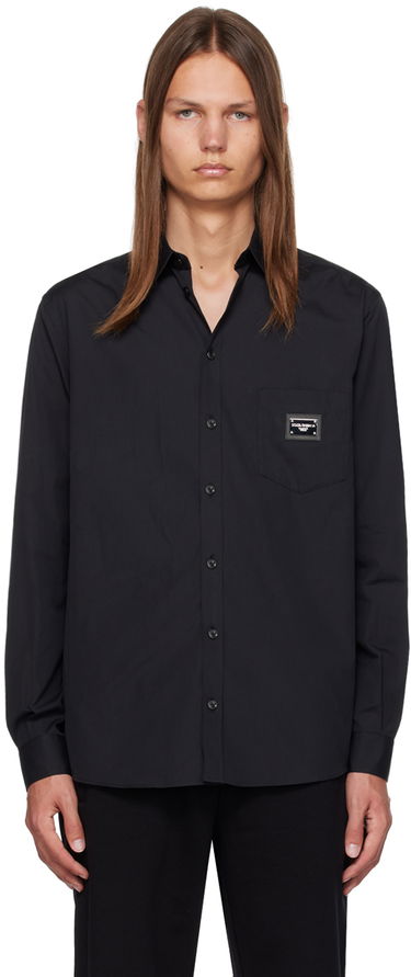 Srajce Dolce & Gabbana Black Martini-Fit Shirt Črna | G5JG4TFU5U8, 0