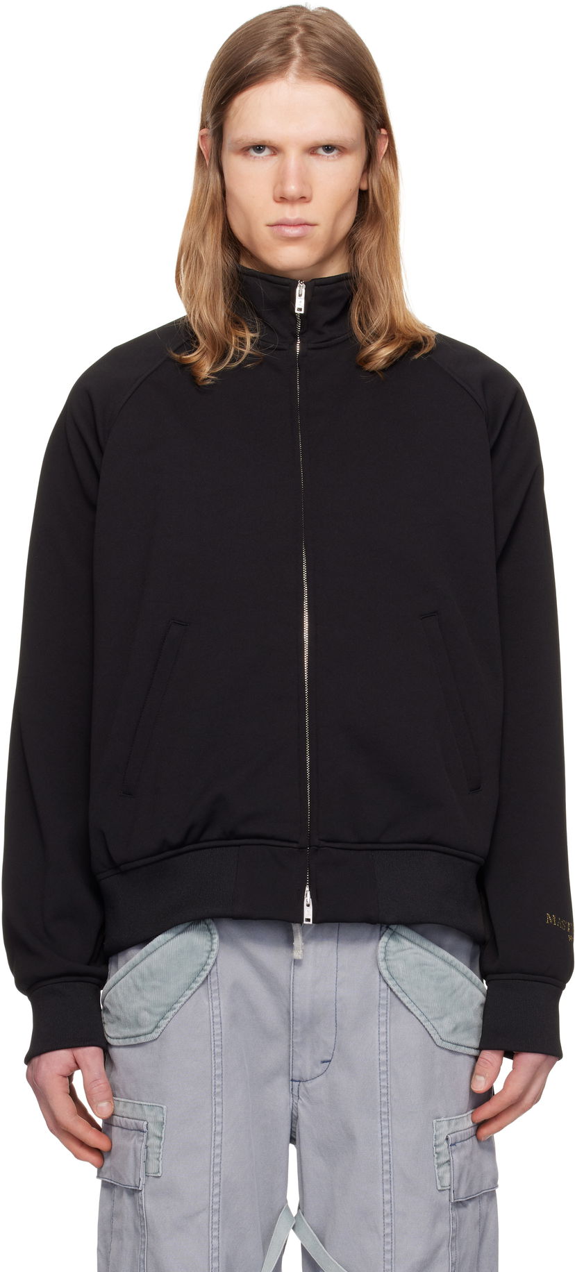 Pulover Mastermind WORLD MASTERMIND WORLD Jersey Bomber Jacket Črna | MW25S14-BL027-602