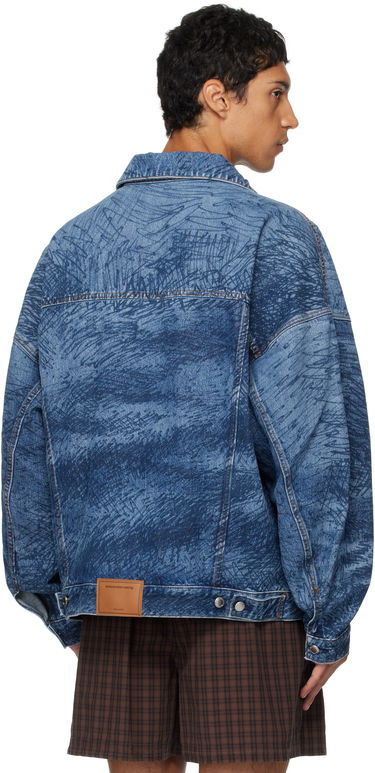 Jakna Alexander Wang Alexander Wang Graffiti Oversized Denim Trucker Jacket Modra | 6DC3252831, 2
