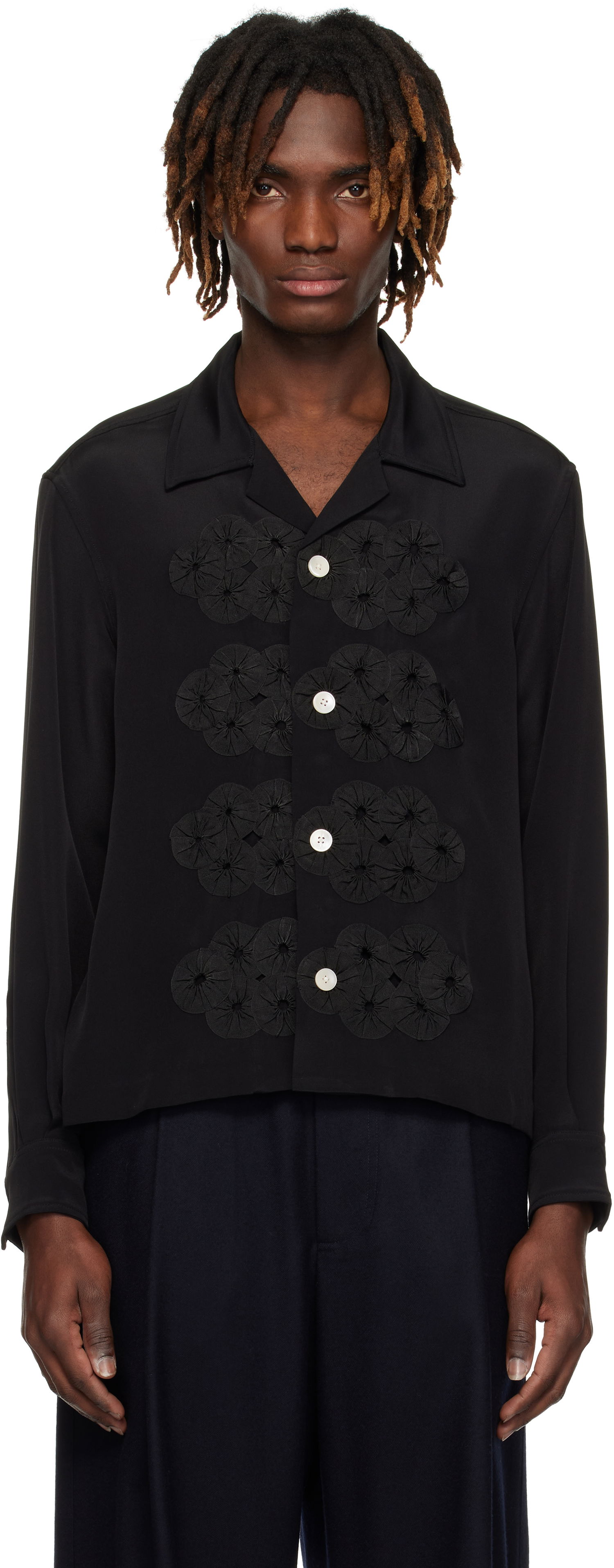 Srajce Bode Bode Ribbon Garland Shirt Črna | MRS25SH037, 0