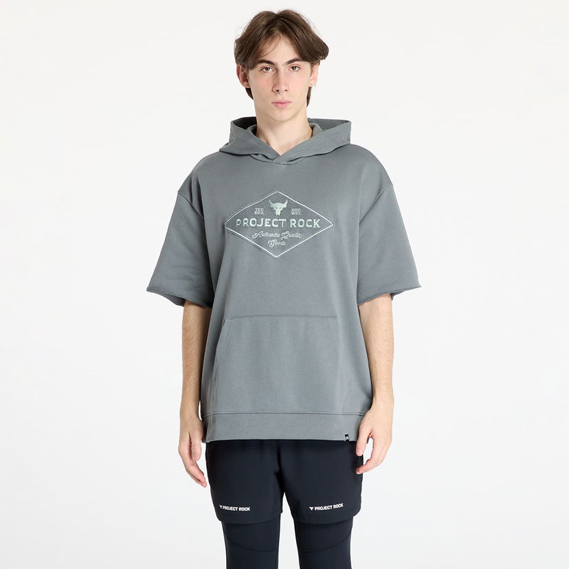 Pulover Under Armour Project Rock Heavyweight Short Sleeve Hooded Tools T-Shirt Clay Green/ Clay Green Zelena | 1386900-709