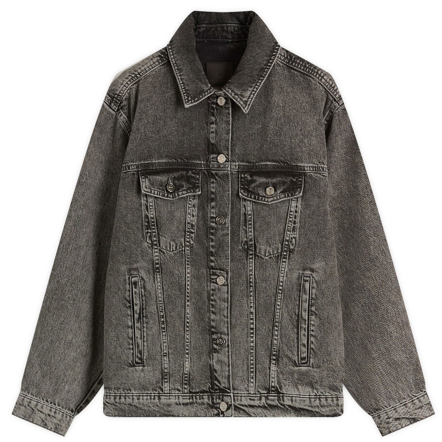 Jakna Anine Bing Anine Bing Rory Denim Jacket, Size Medium Siva | A-01-10878-WHG6, 0