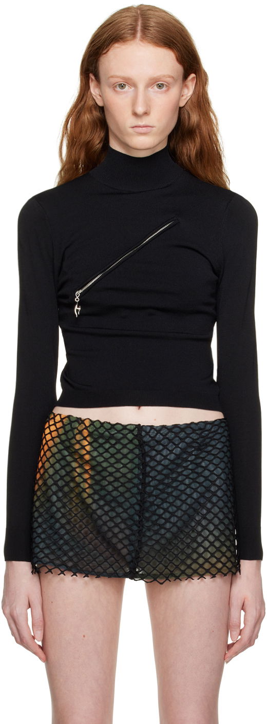 Pleteni pulover Miaou Miaou Hannah Jewett Edition Otto Turtleneck Top Črna | 7066VCSBLK