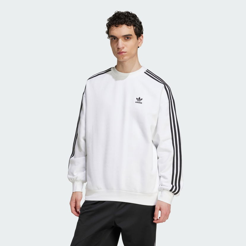 Pulover adidas Performance Adicolor Oversized Crew Sweatshirt Bela | JY1404