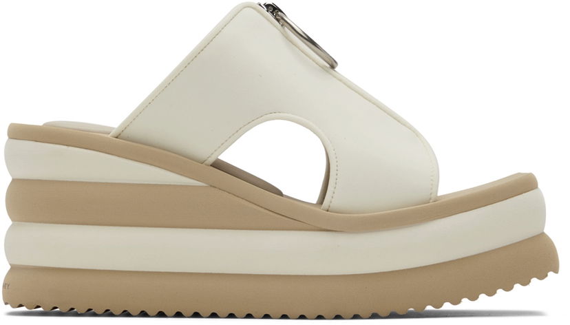 Obleke Stella McCartney Stella McCartney Scuba Slide Wedge Sandals Bela | 810059AF00U0