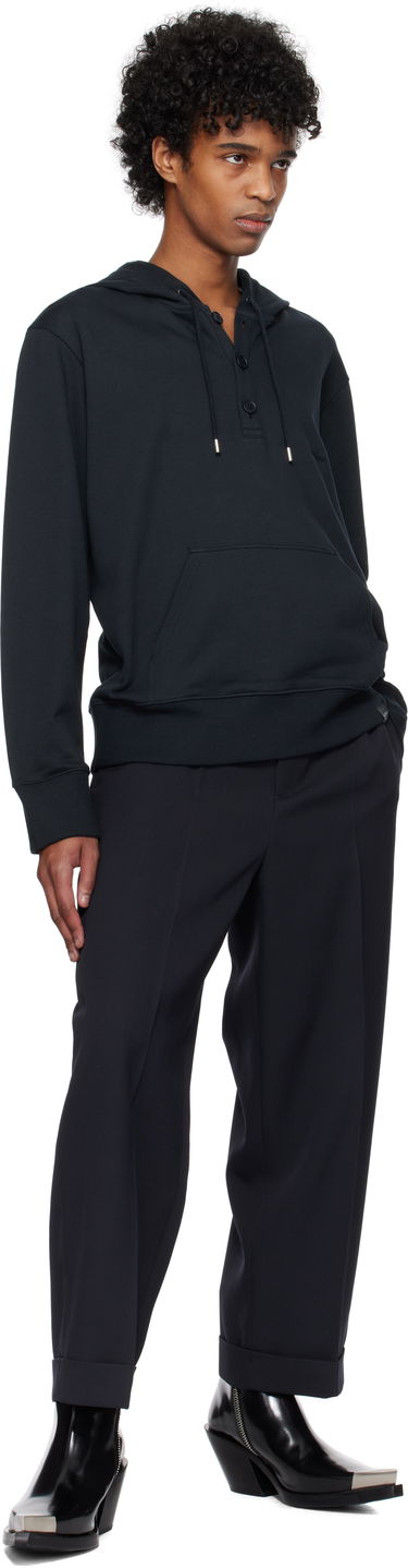 Pulover Courrèges Courrèges Buttoned Hoodie Črna | 125JHO037JS0120, 3