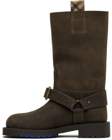 Superge in čevlji Burberry Burberry Suede Soft Saddle Low Boots Rjava | 8113016, 2