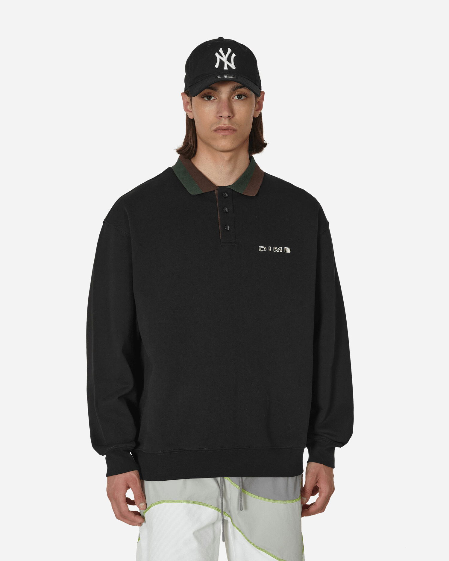 Pleteni pulover Dime Terry Rugby Crewneck Črna | DIMESU238BLK, 1