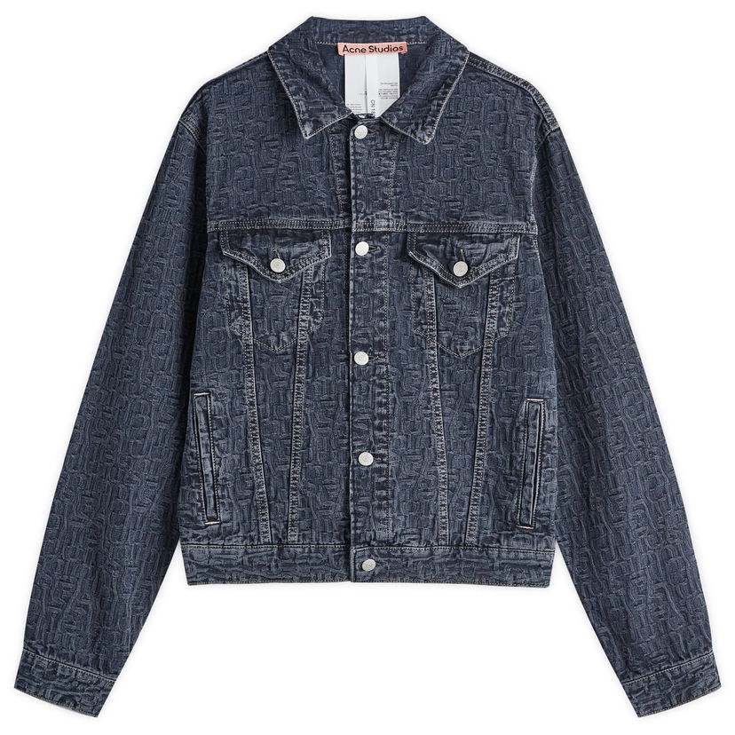 Jakna Acne Studios Rye Monogram Denim Jacket Mornarica | B90775-AIL