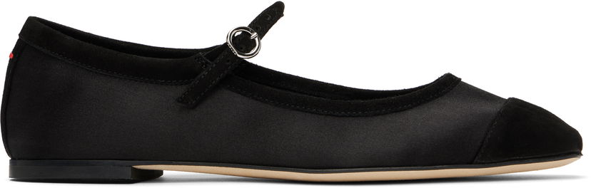 Oblačila Aeyde Aeyde Uma Satin Toe-Cap Ballerina Flats Črna | A11-FL-RKLS08FL169-SS25-800-067