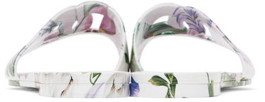 Obleke Dolce & Gabbana Dolce&Gabbana Floral Print Rubber Slides Bela | CW2215 A6L05, 1