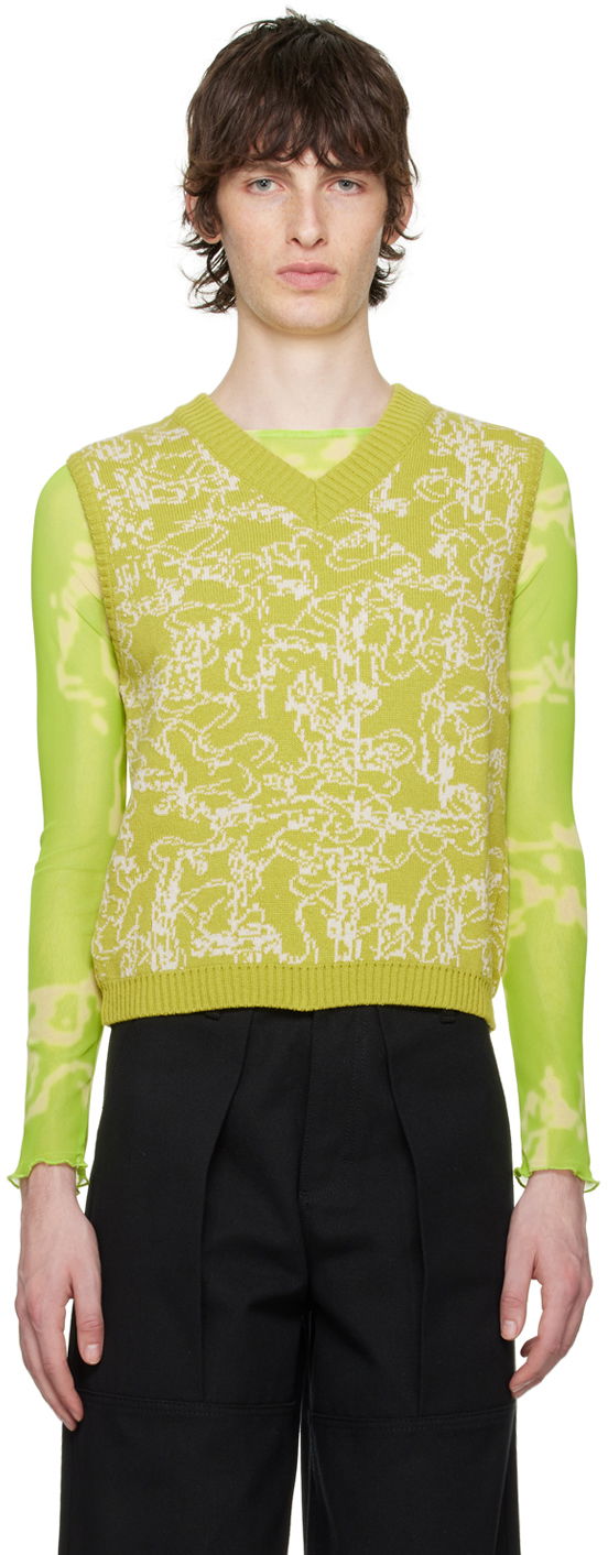 Pleteni pulover Serapis Sandstorm Print Knit Vest Zelena | FW22_KV_4