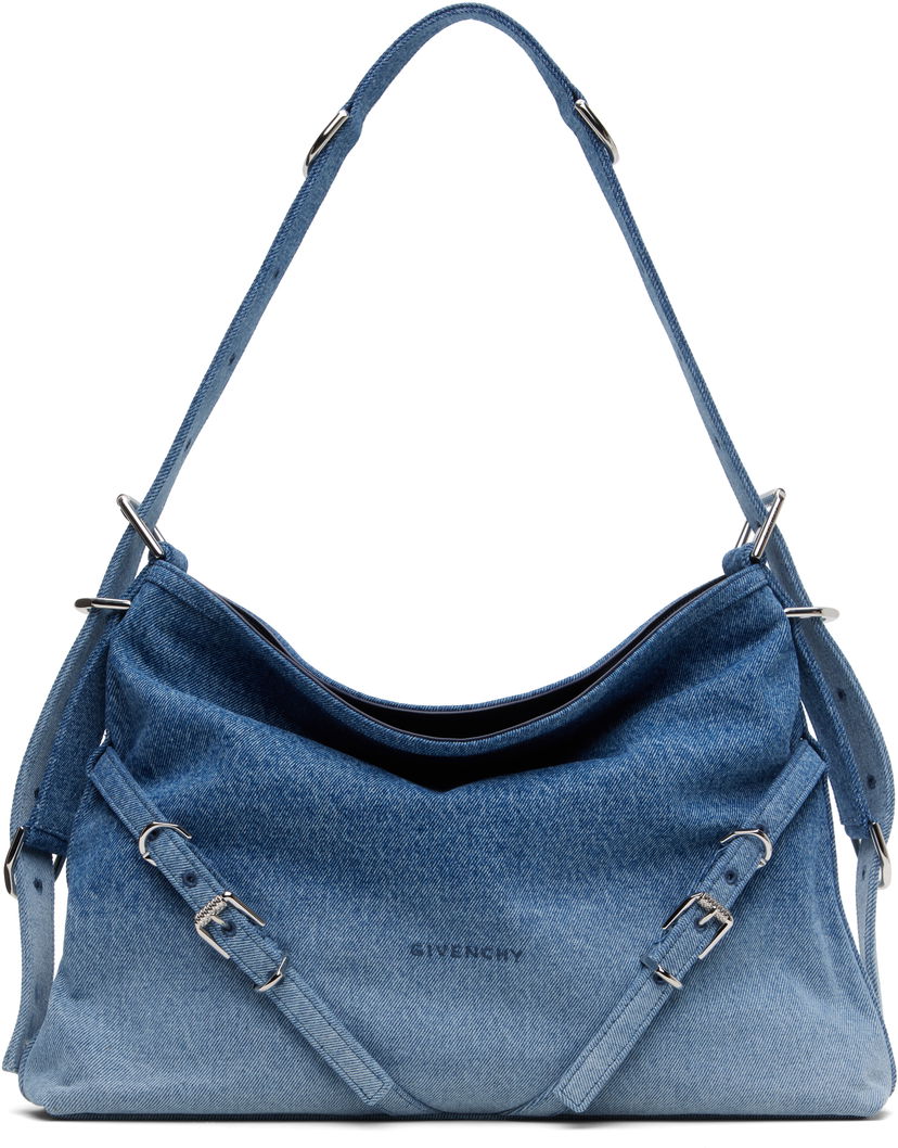 Torba za čez ramo Givenchy Givenchy Voyou Gradient Denim Shoulder Bag Modra | BB50SSB285420