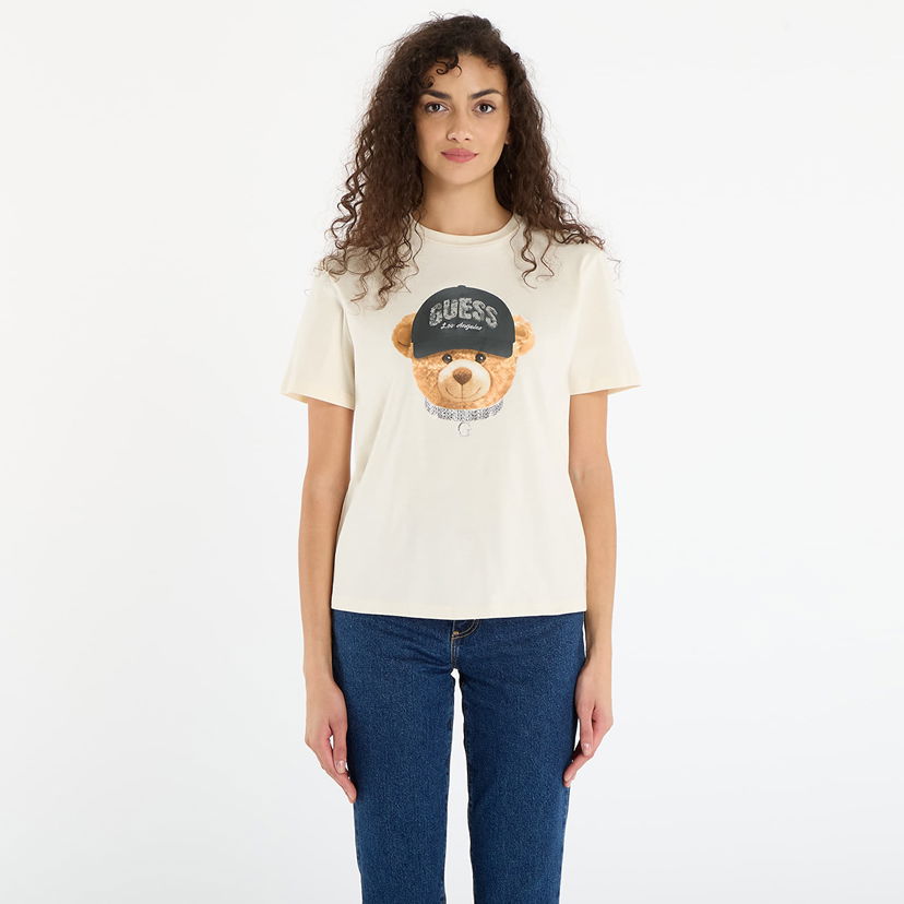 Majica GUESS Teddy Bear Hat Short Sleeve T-Shirt Bež | V5BI09I3Z14-G1O6