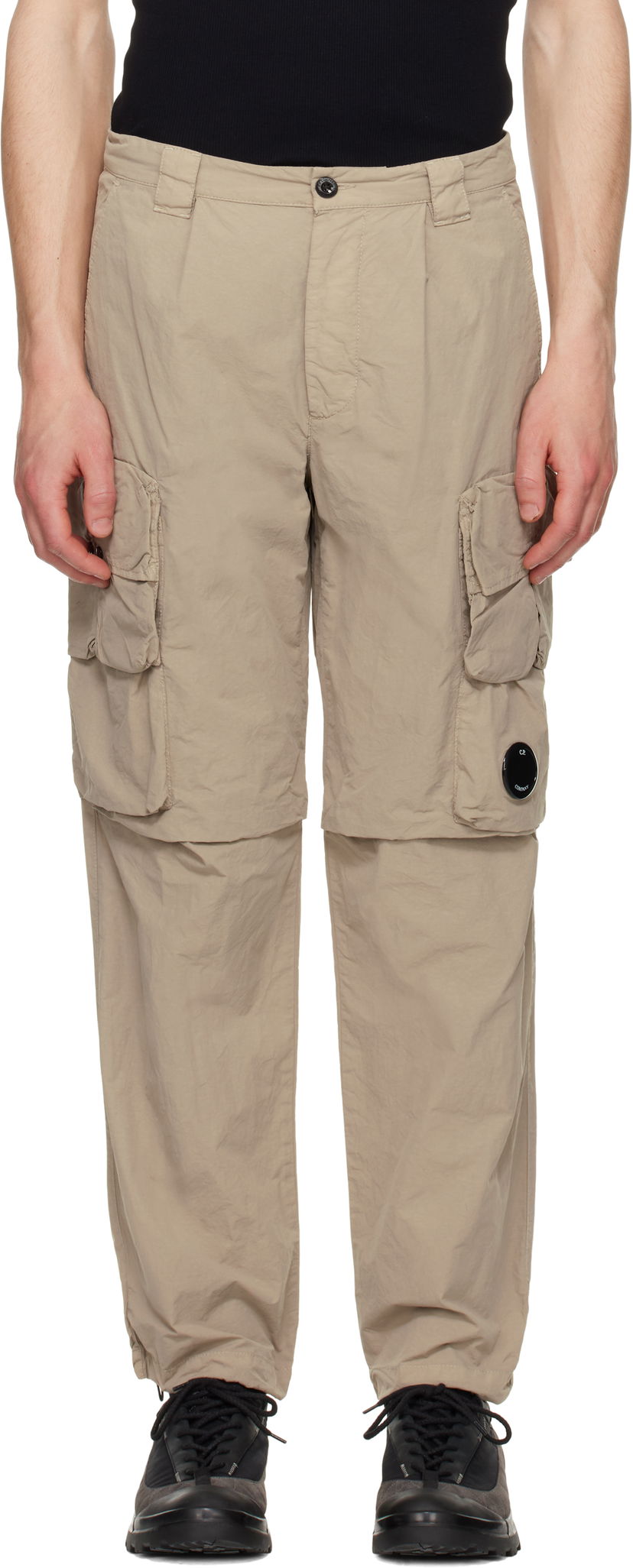 Cargo hlače C.P. Company C.P. Company Flatt Nylon Cargo Pants Bež | 18CMPA170A-005991G