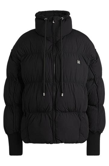 Puhovka BOSS Water-Repellent Puffer Jacket Črna | 50521363