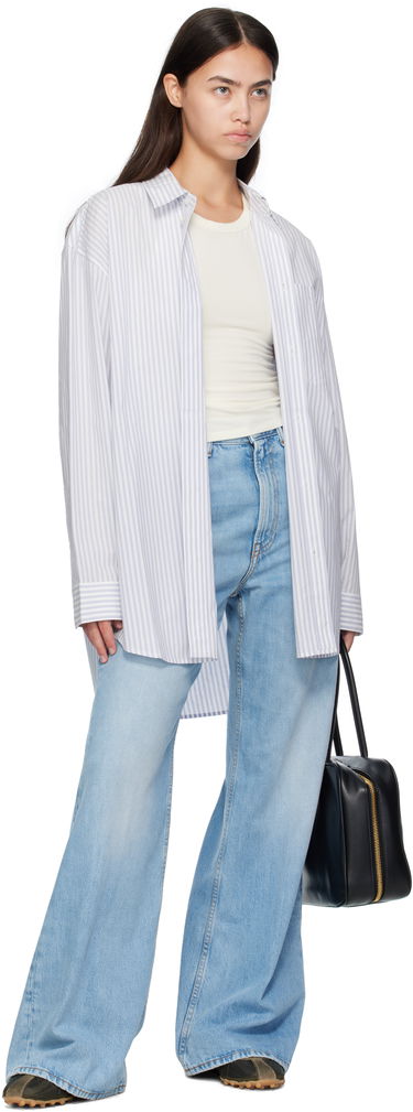 Srajce Acne Studios Acne Studios Striped Oversized Button-Up Shirt Modra | CB0117-, 3