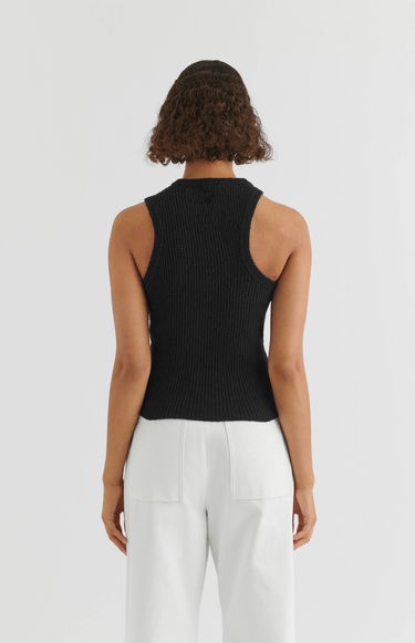 Majica brez rokavov AXEL ARIGATO Scoop Asymmetric Tank Top Črna | A2212002, 3