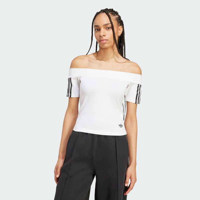 Majica adidas Performance Adicolor Bandeau Off-The-Shoulder Tee Bela | JV9741