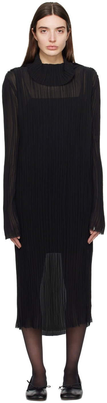 Obleke Maison Margiela MM6 Sheer Midi Dress Črna | S52DG0010 S78565, 0