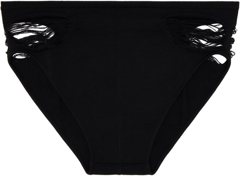 Spodnjice Rick Owens Rick Owens Shredded Merino Knit Briefs Črna | RR01E5673 KGRIDM