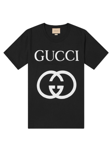 Majica Gucci Interlocking GG Print Tee Črna | 493117-X3Q35-1289