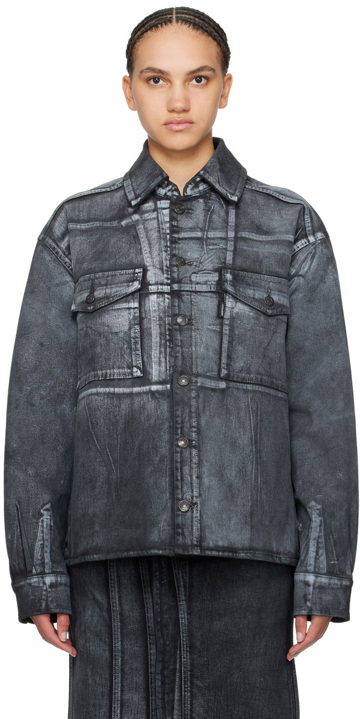 Jakna Ottolinger Ottolinger Printed Denim Jacket Siva | 1700412, 0