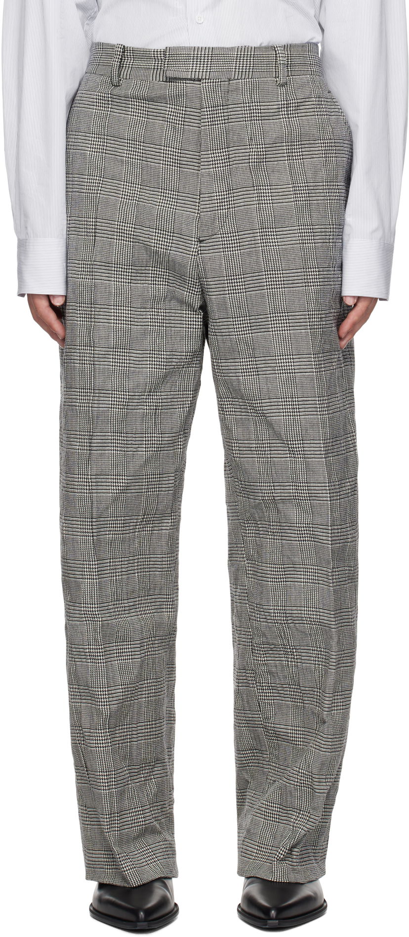 Hlače VETEMENTS Vetements Metalized Wrinkled Tailored Trousers Siva | UA66PA110G