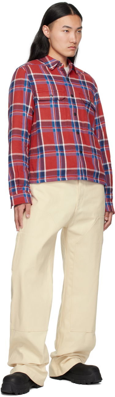 Srajce Rick Owens Rick Owens DRKSHDW Hollywood Cropped Overshirt Rdeča | DL01E6299 HCPJP, 3