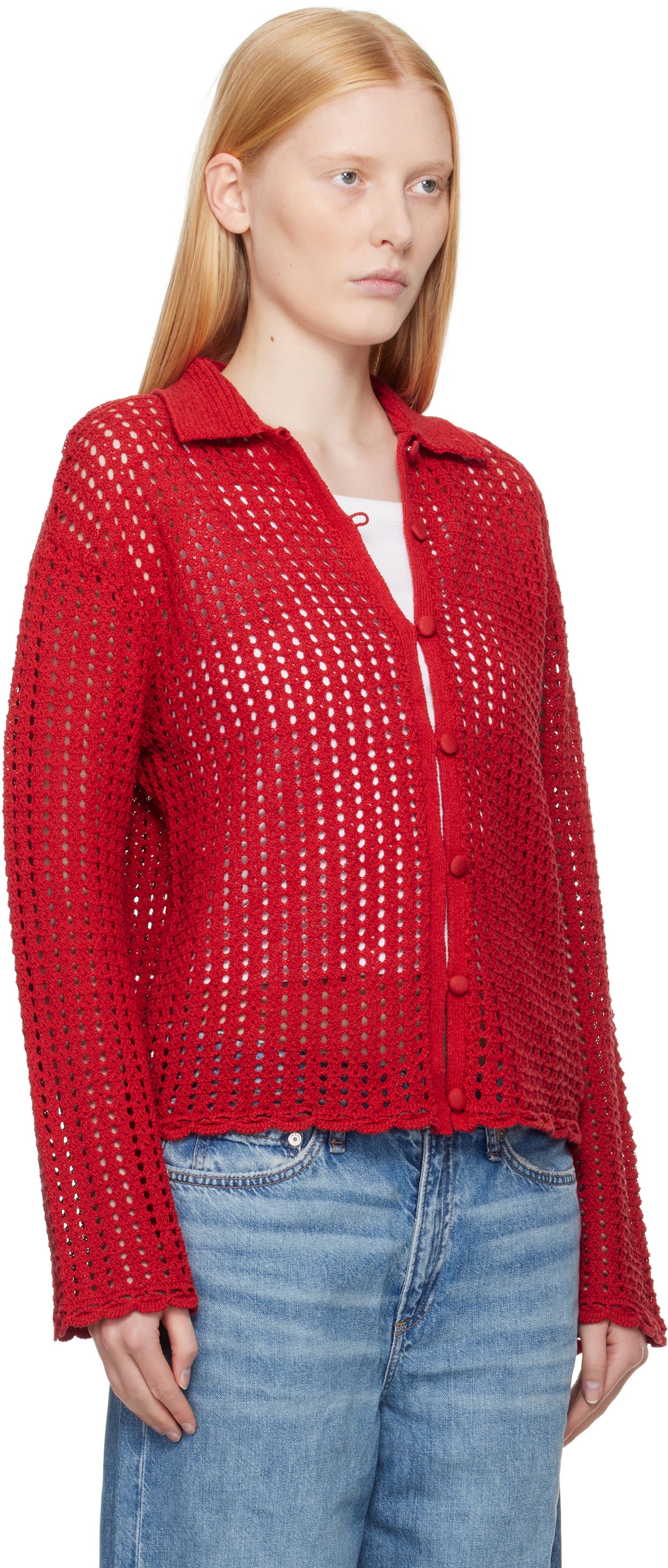 Pleteni pulover rag & bone Rag & Bone Khloe Knit Cardigan Rdeča | WAS25P020BR20, 1