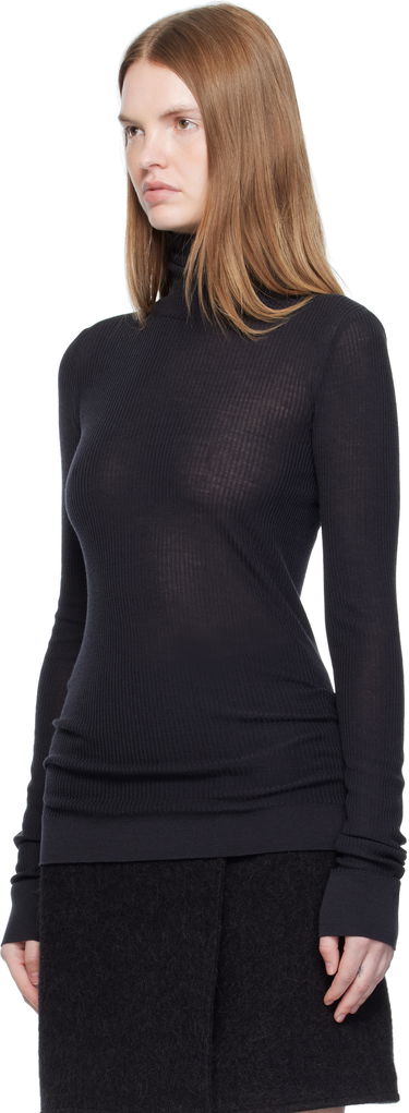 Pleteni pulover LEMAIRE Lemaire Seamless Turtleneck Črna | TO1460 LK1032, 3