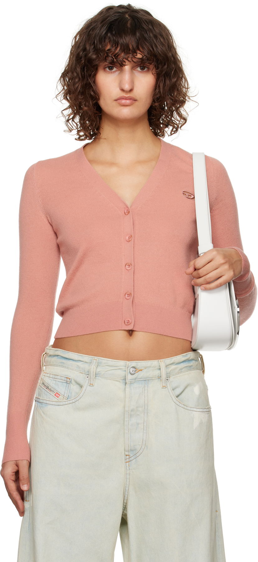 Pleteni pulover Diesel Cardigan Roza | A13015 0GEAY