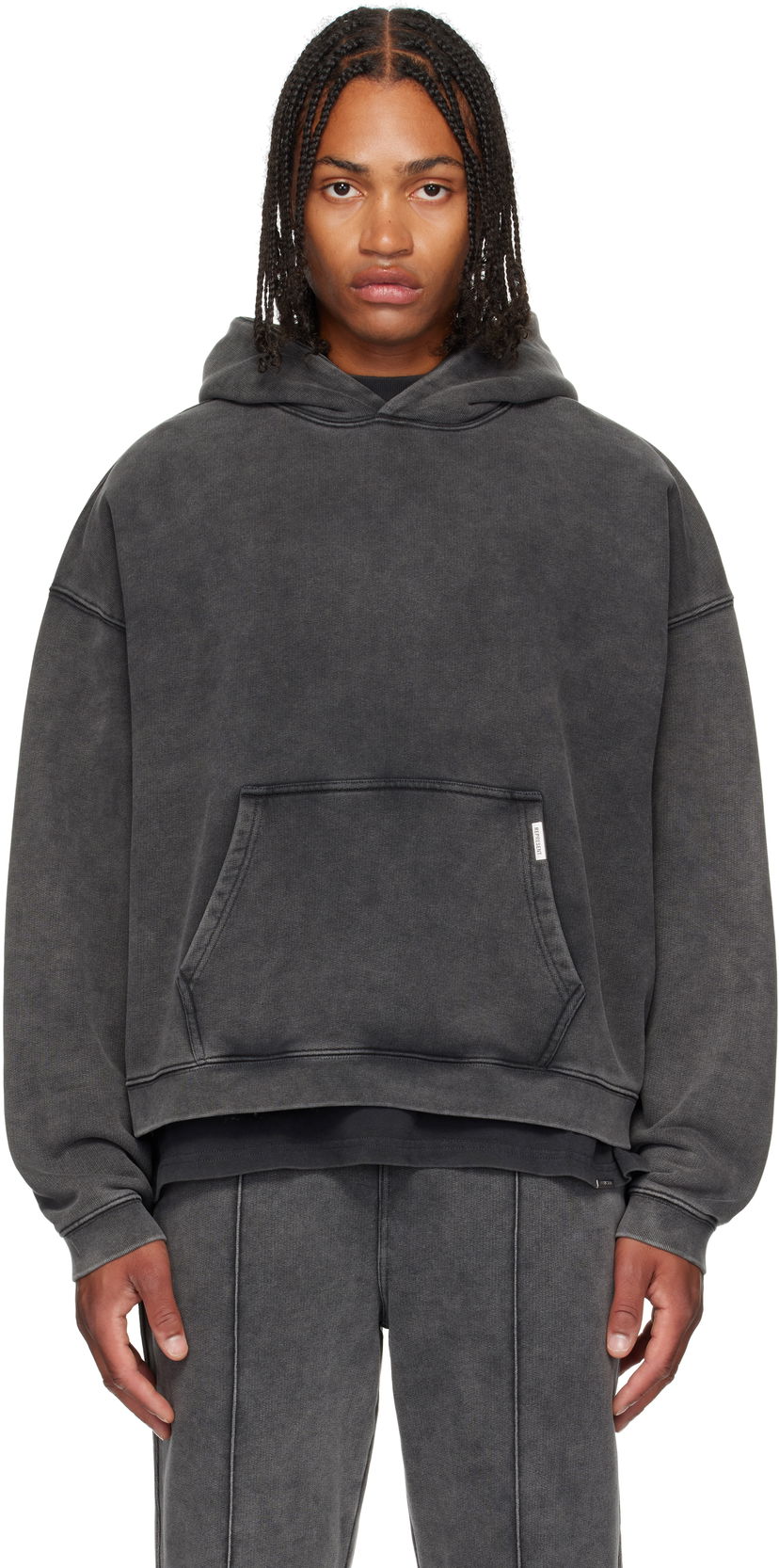 Pulover Represent Clo Represent Initial Boxy Hoodie Siva | INM413