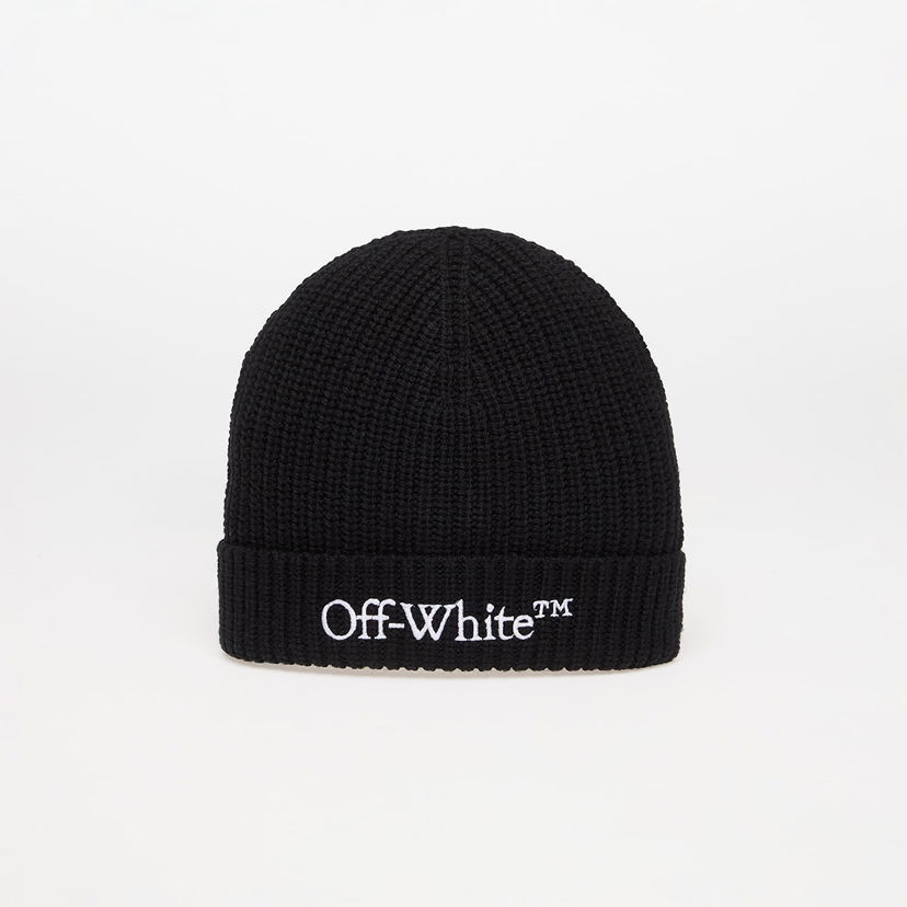 Beanie Off-White Off-White Bookish Classic Knit Beanie Črna | OMLC041C99KNI0031001